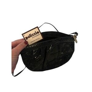 Palizzio Shoulder Or Crossbody Purse Genuine Reptile Black Beautiful